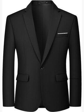 Slim Fit Blazer Lightweight Sport Coat One Button Casual Business Jacket